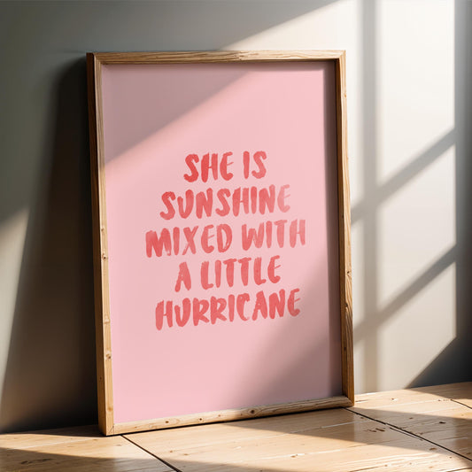 Sunshine Hurricane Watercolor Print – Girls Bedroom Wall Art