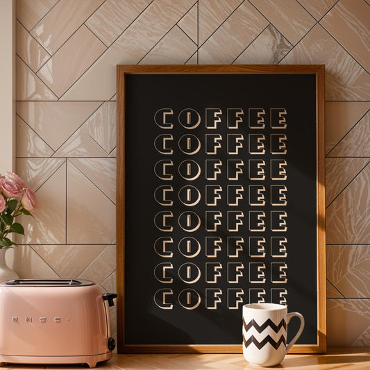 Retro Coffee Sign - Coffee Wall Art Print