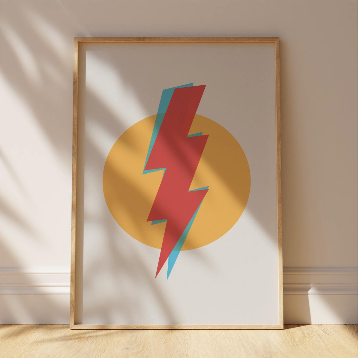 Lightning Bolt Art Print - bold artwork design, wall decor poster for the home