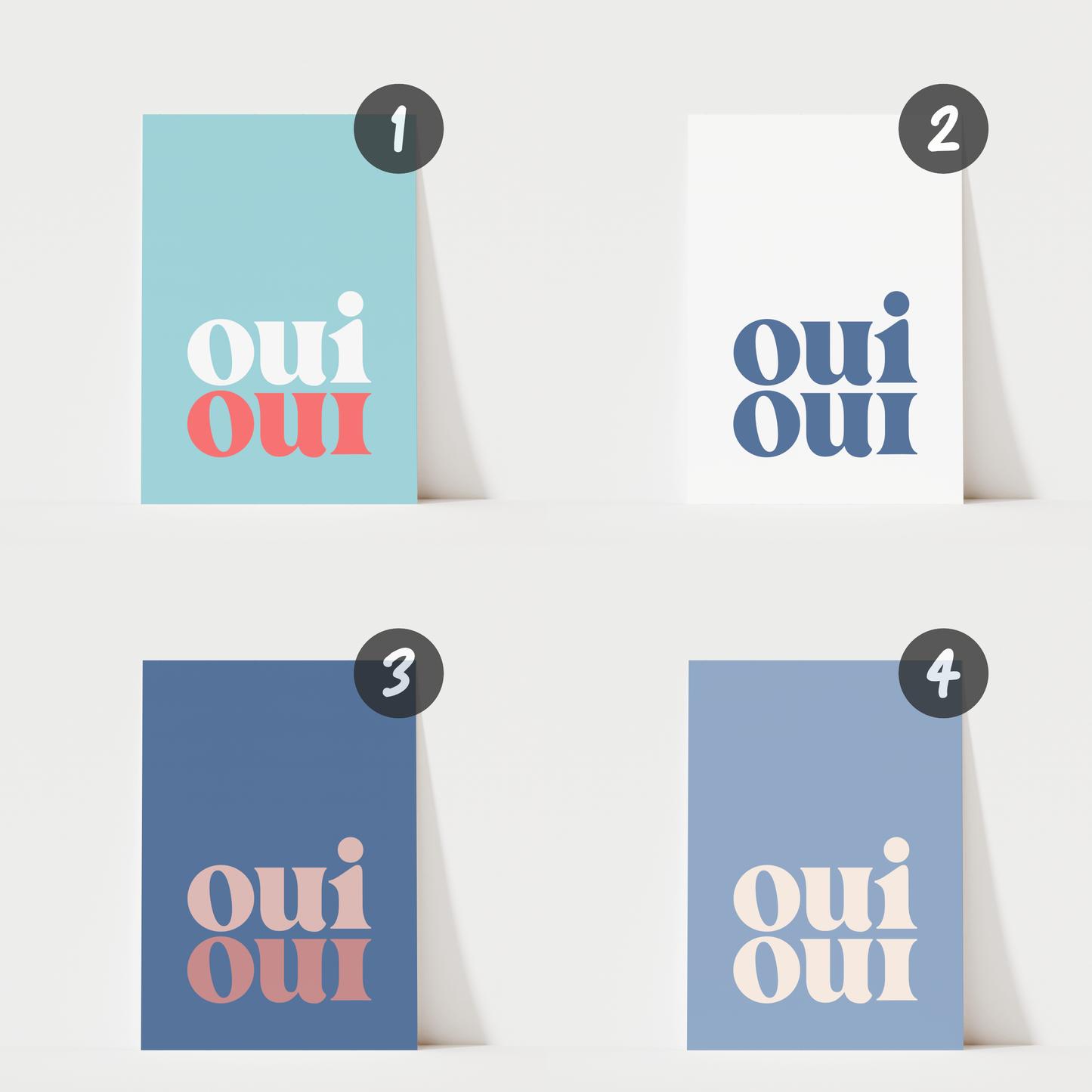 Oui Oui Blue - Bathroom Wall Art
