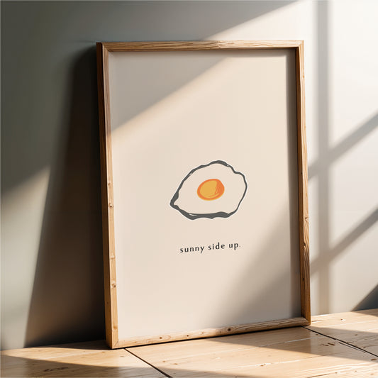 Sunny Side Up Egg Wall Art Print – Minimal, Kitchen & Breakfast Decor