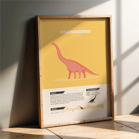 Brachiosaurus Dinosaur Print - Kids Wall Art