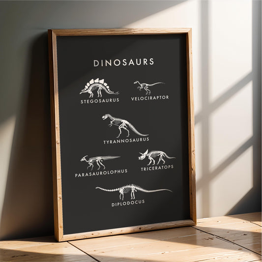Dinosaur Fossil Print - Nursery & Kids Room Wall Art