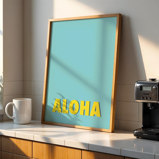 Aloha Hawaii Typography Print – Colorful Home Decor