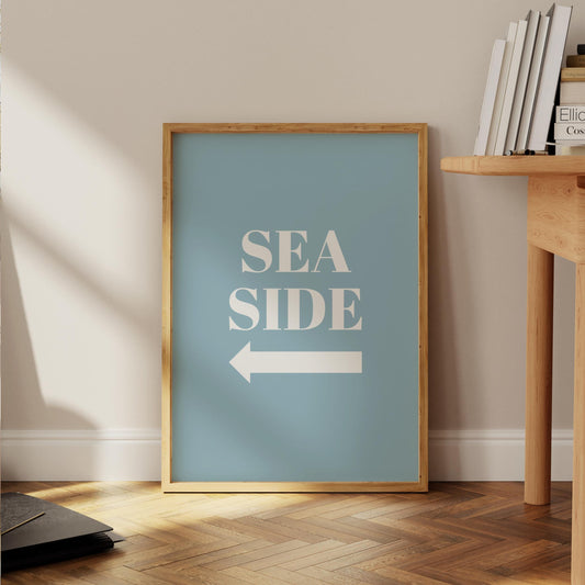 Seaside with Left Arrow - Typography Wall Art