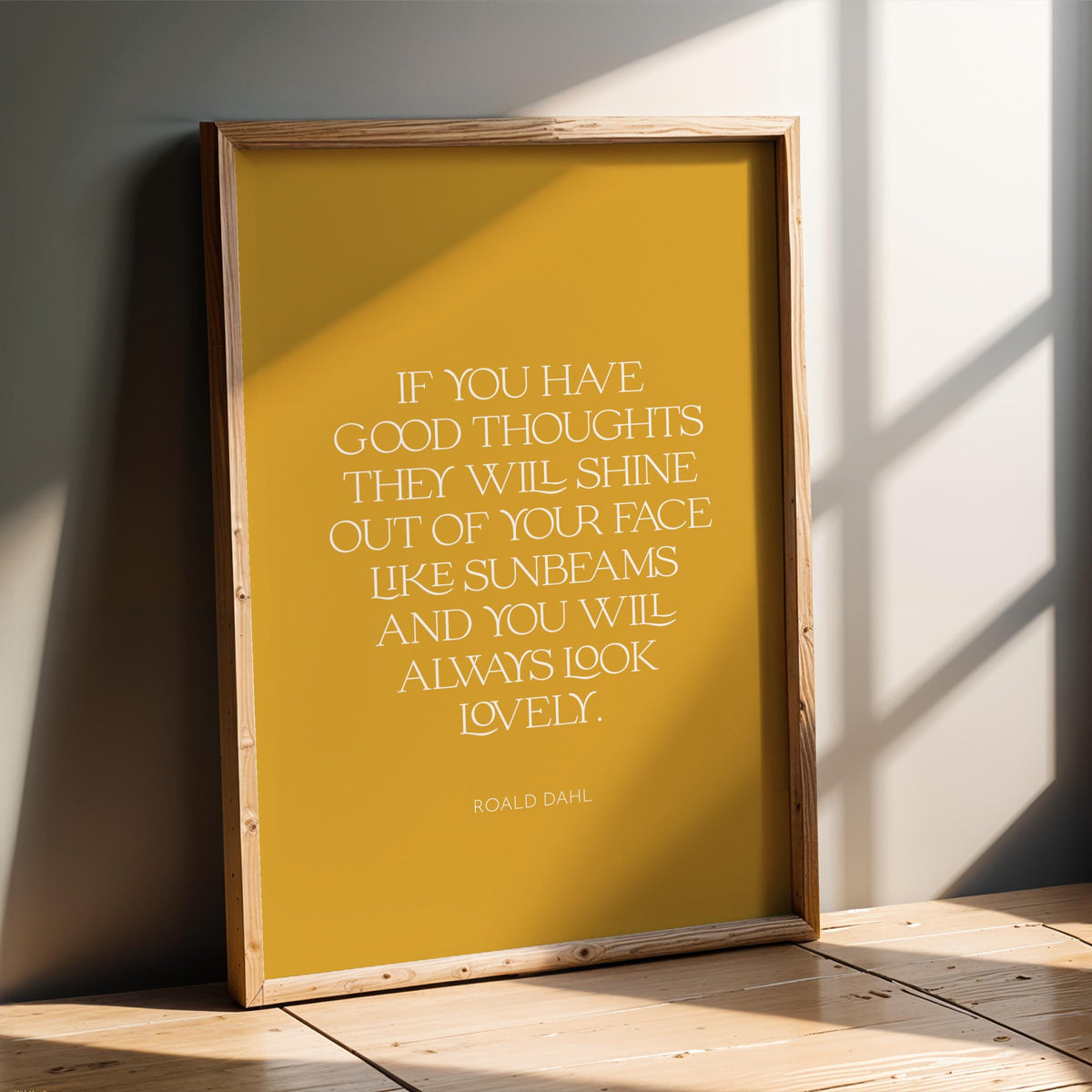 Roald Dahl Quote Print – 'Good Thoughts' Nursery Wall Art