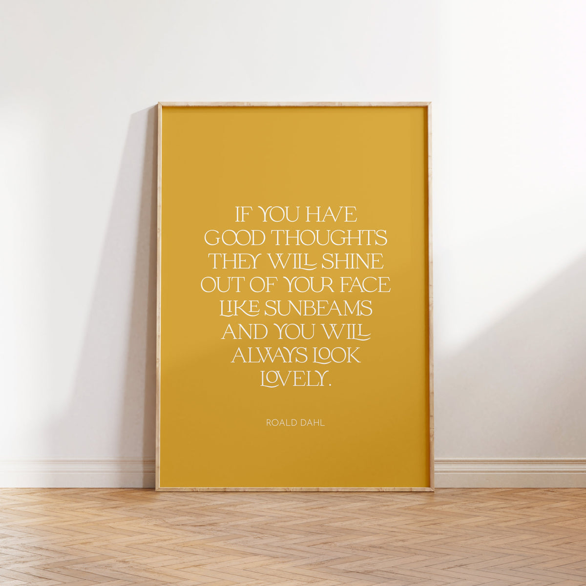 Roald Dahl Quote Print – 'Good Thoughts' Nursery Wall Art