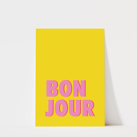 Bonjour - French Typography Art Print