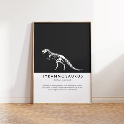 Tyrannosaurus Rex Fact Print | Dino Nursery Decor