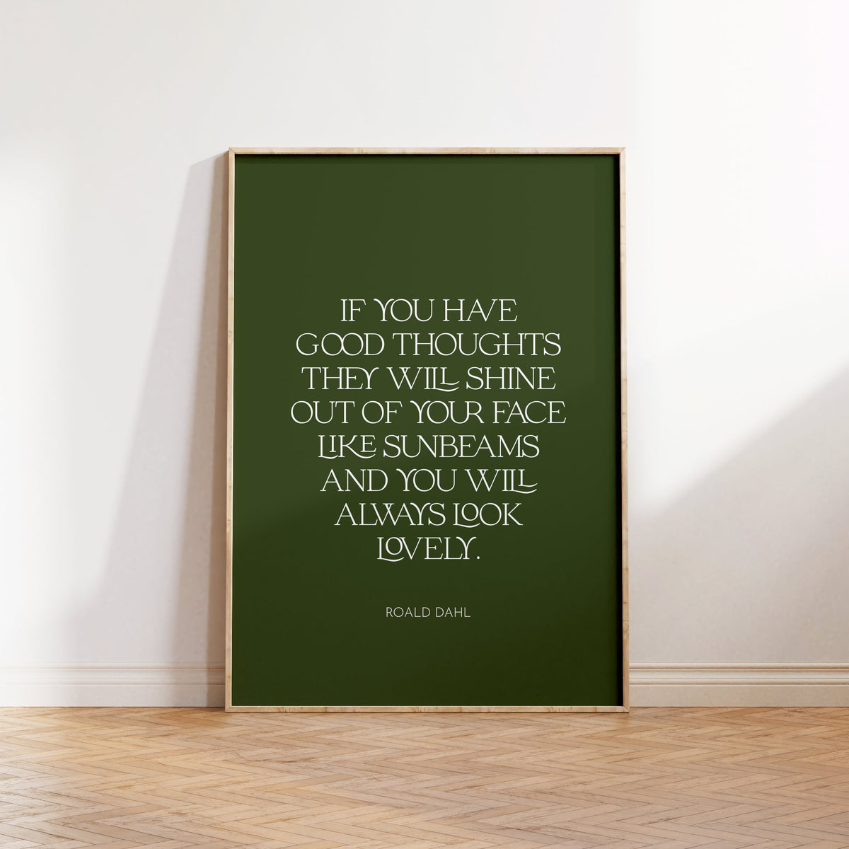 Roald Dahl Quote Print – 'Good Thoughts' Nursery Wall Art
