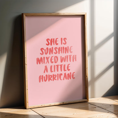 Sunshine Hurricane Watercolor Print – Girls Bedroom Wall Art