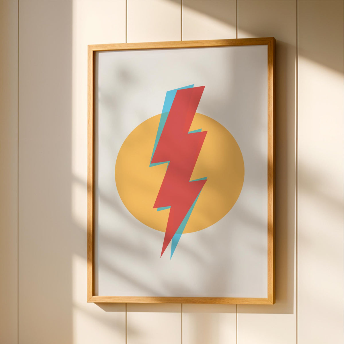 Lightning Bolt Art Print - bold artwork design, wall decor poster for the home
