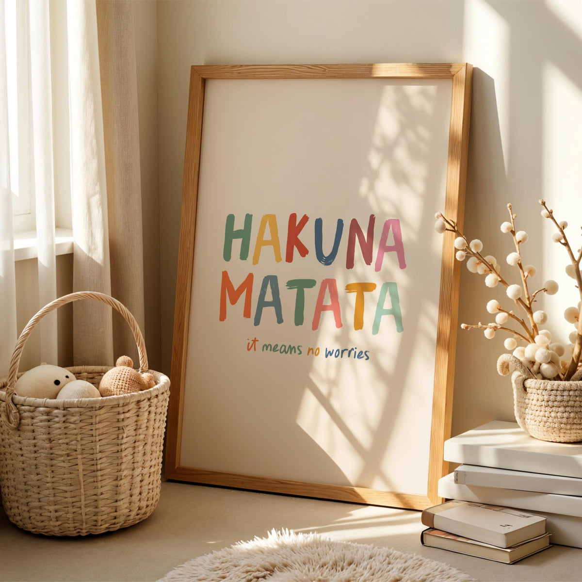 Hakuna Matata Print – Colorful Kids Room Wall Art