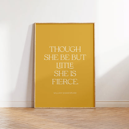 Shakespeare Quote Print – Though She Be But Little, Nursery Decor