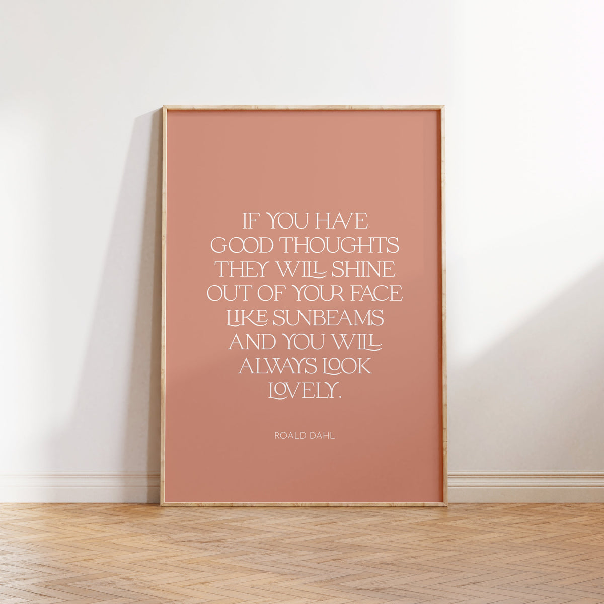Roald Dahl Quote Print – 'Good Thoughts' Nursery Wall Art