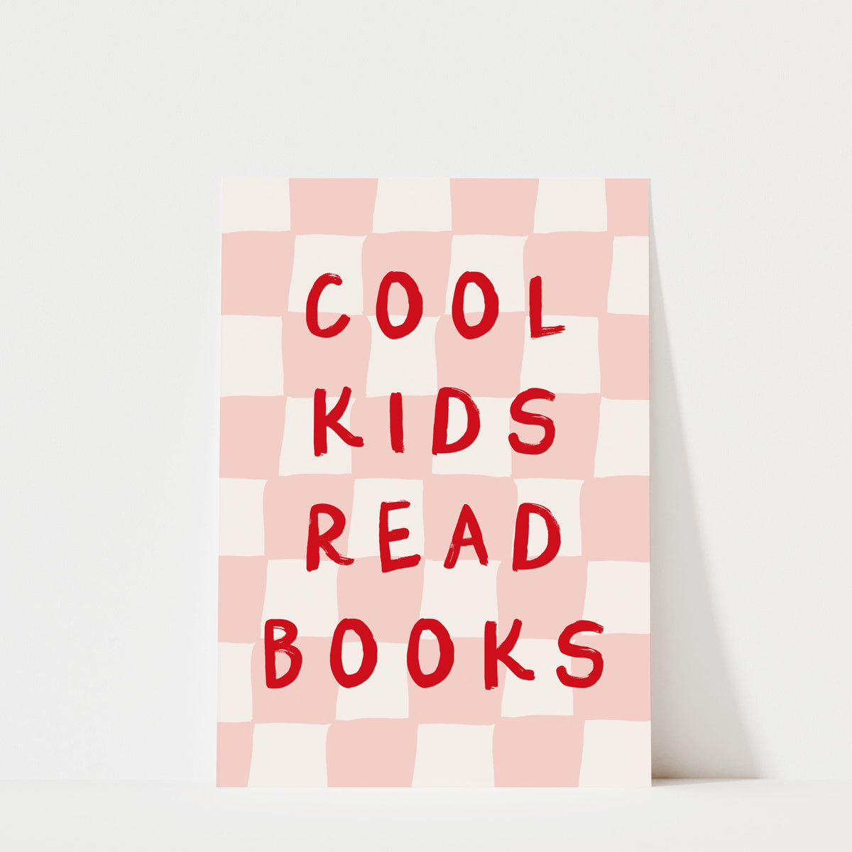 Cool Kids Read Books - Checkerboard Kids Room Wall Art Print