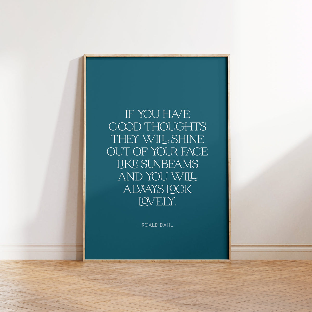 Roald Dahl Quote Print – 'Good Thoughts' Nursery Wall Art