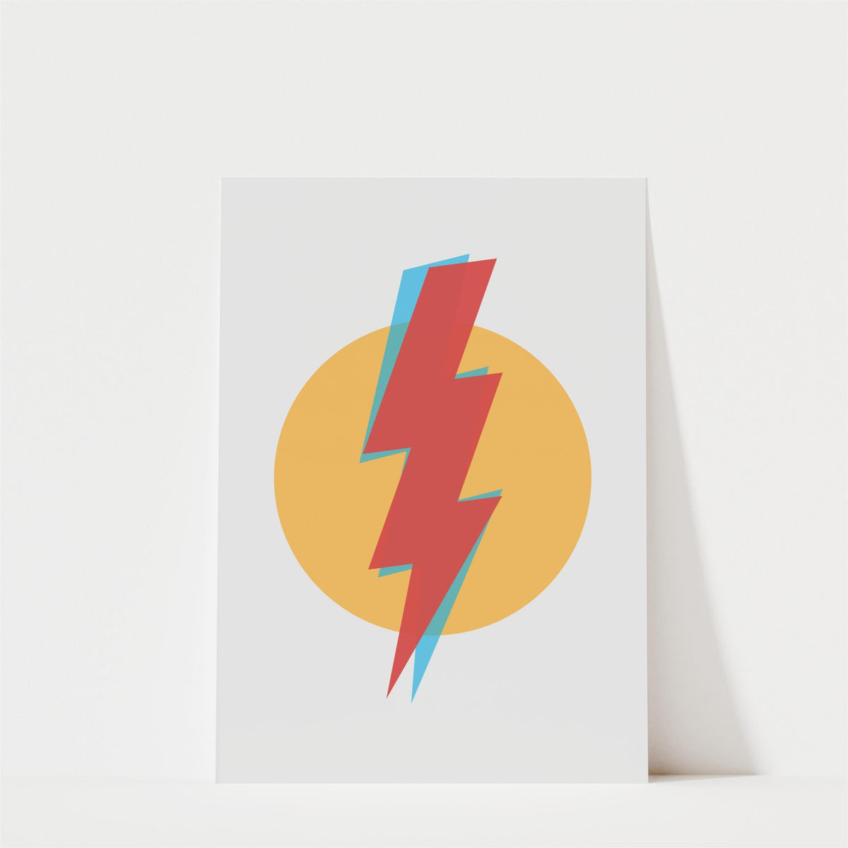 Lightning Bolt Art Print - bold artwork design, wall decor poster for the home
