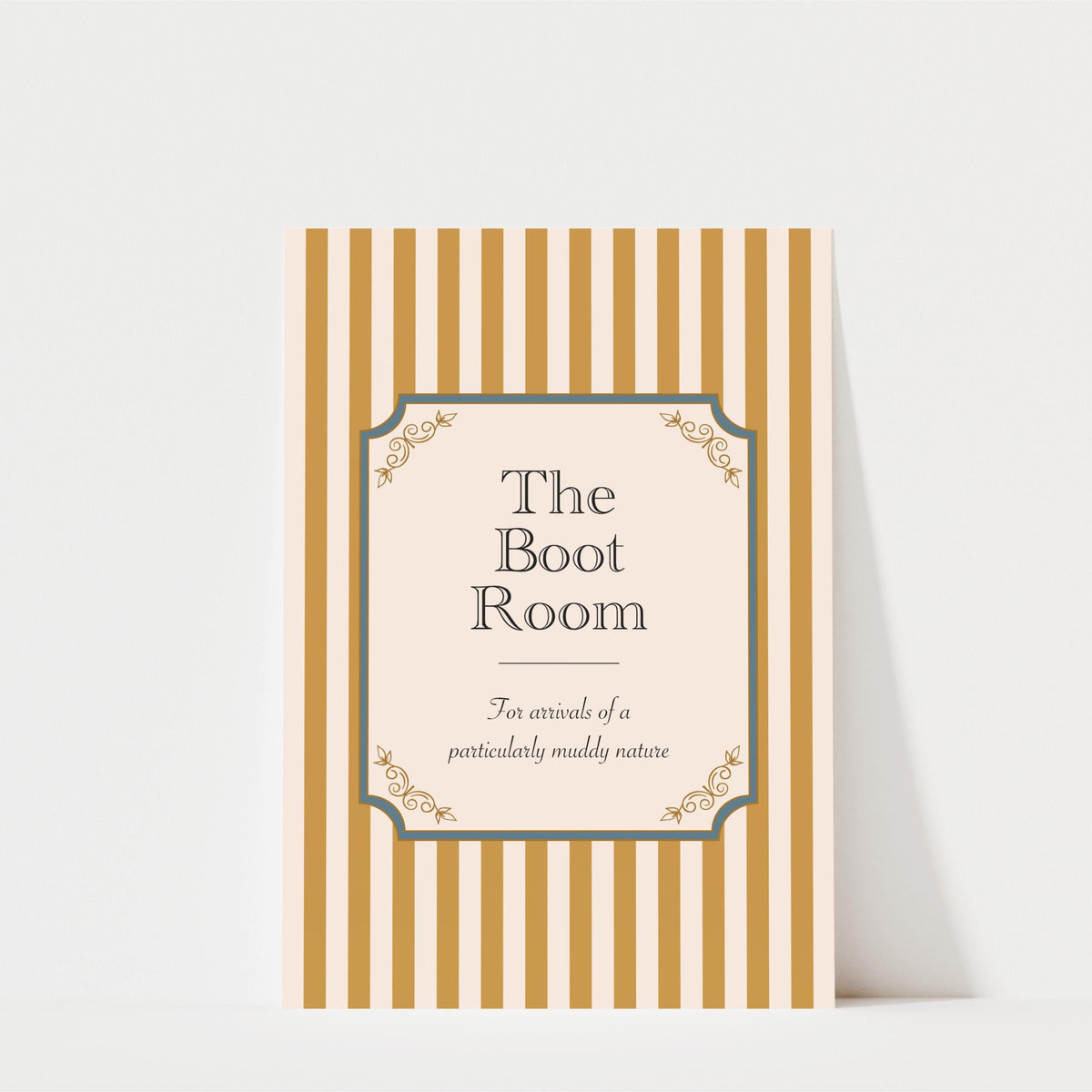 The image is a poster or flyer for "The Boot Room", which appears to be a room for storing and displaying footwear.