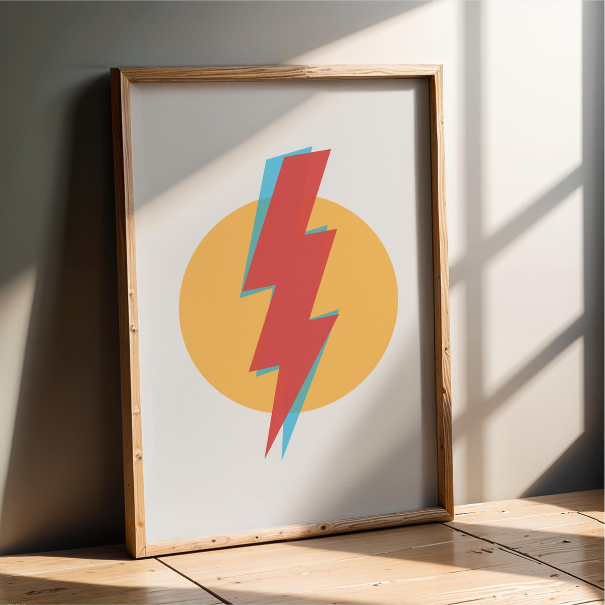 Lightning Bolt Art Print - bold artwork design, wall decor poster for the home