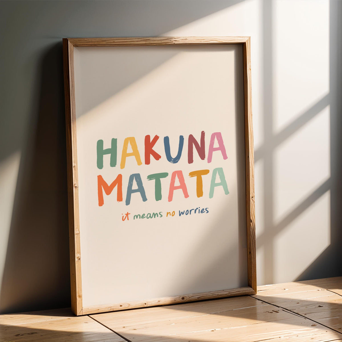 Hakuna Matata Print – Colorful Kids Room Wall Art