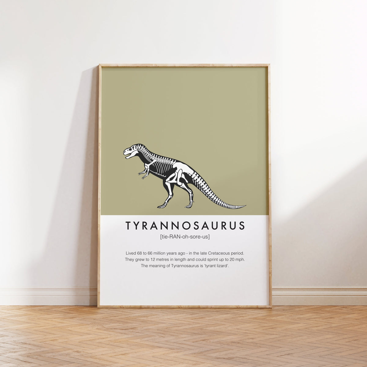 Tyrannosaurus Rex Fact Print | Dino Nursery Decor