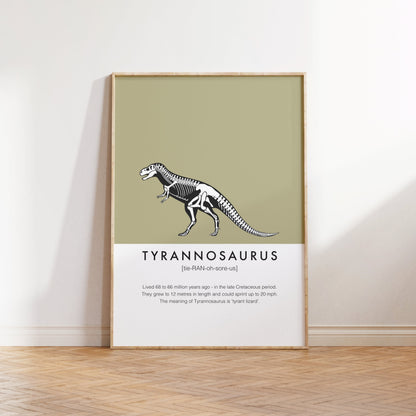Tyrannosaurus Rex Fact Print | Dino Nursery Decor