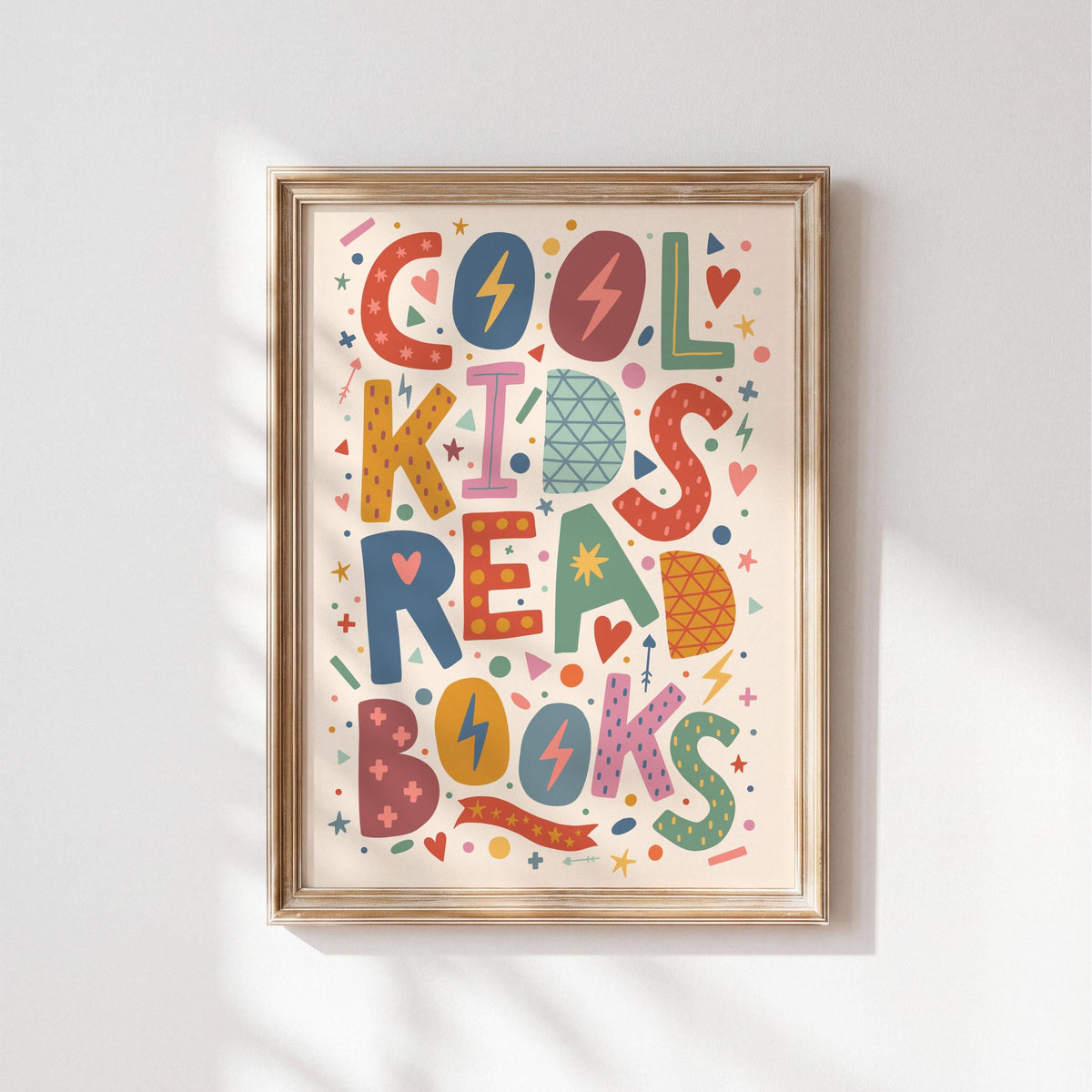 Cool Kids Read Books Print - Children's Bedroom Wall Art