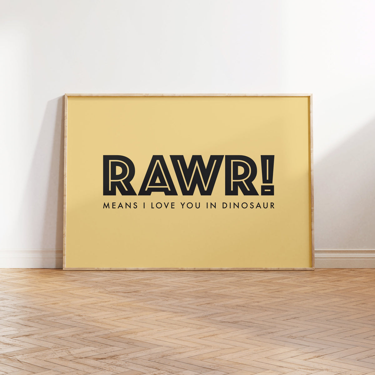 Dinosaur Rawr Typography Print - Nursery and Kids Bedroom - dino wall decor for girls and boys room and playroom, dinosaur print wall art
