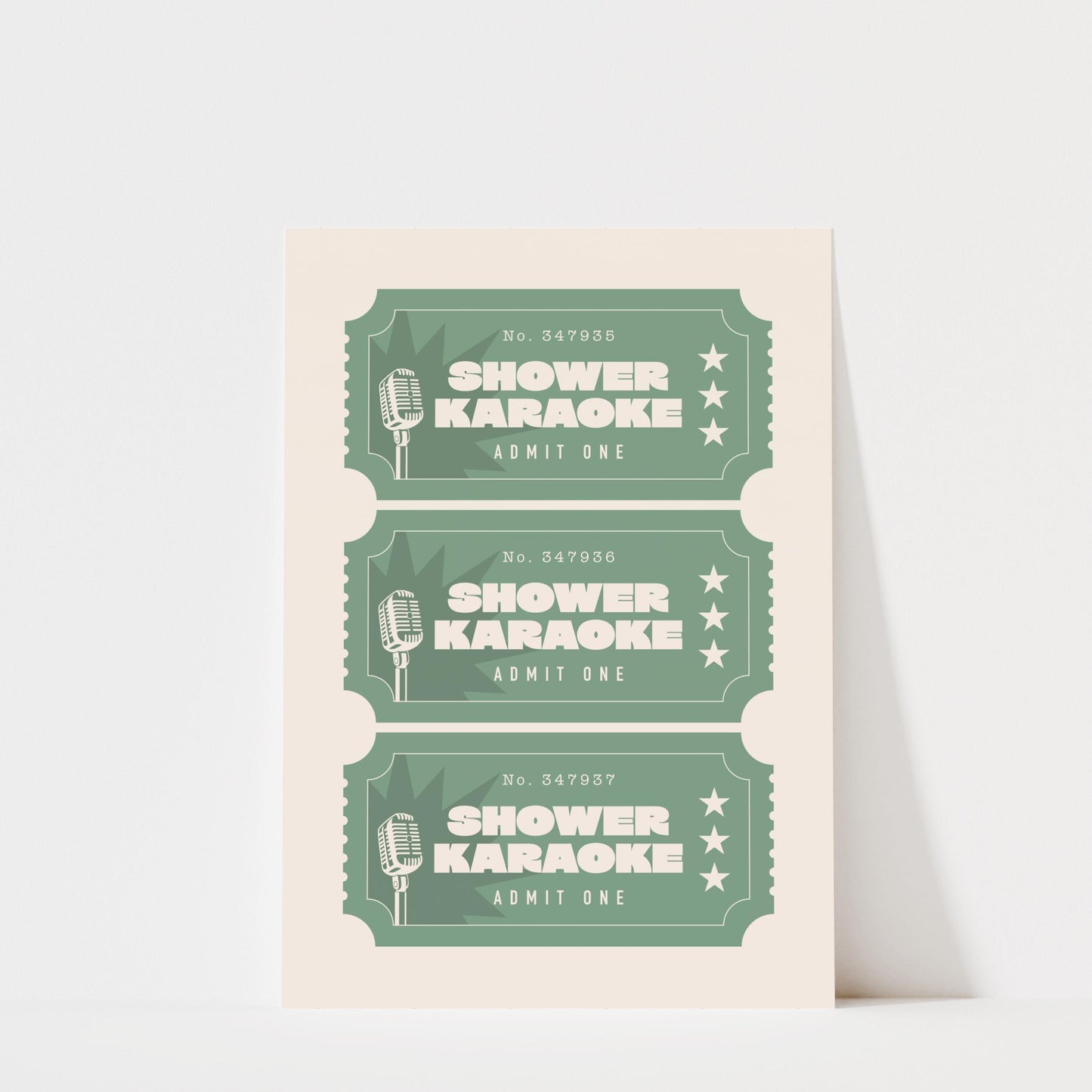 Shower Karaoke - Green Bathroom Wall Art Print