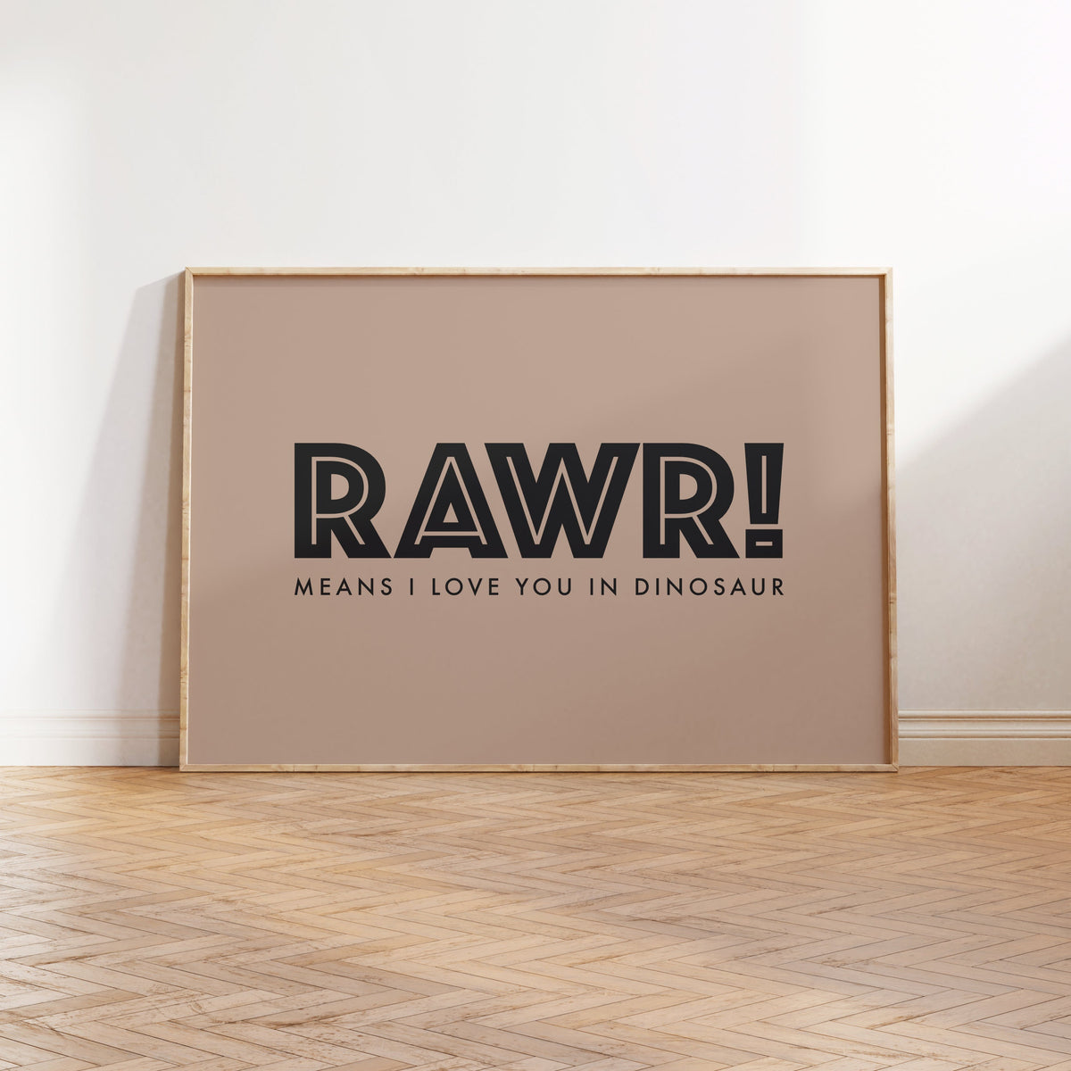 Dinosaur Rawr Typography Print - Nursery and Kids Bedroom - dino wall decor for girls and boys room and playroom, dinosaur print wall art