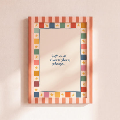 Just One More Story Print - Kids Bedroom Wall Art