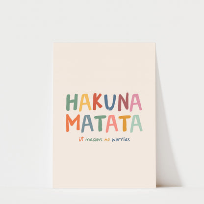 Hakuna Matata Print – Colorful Kids Room Wall Art