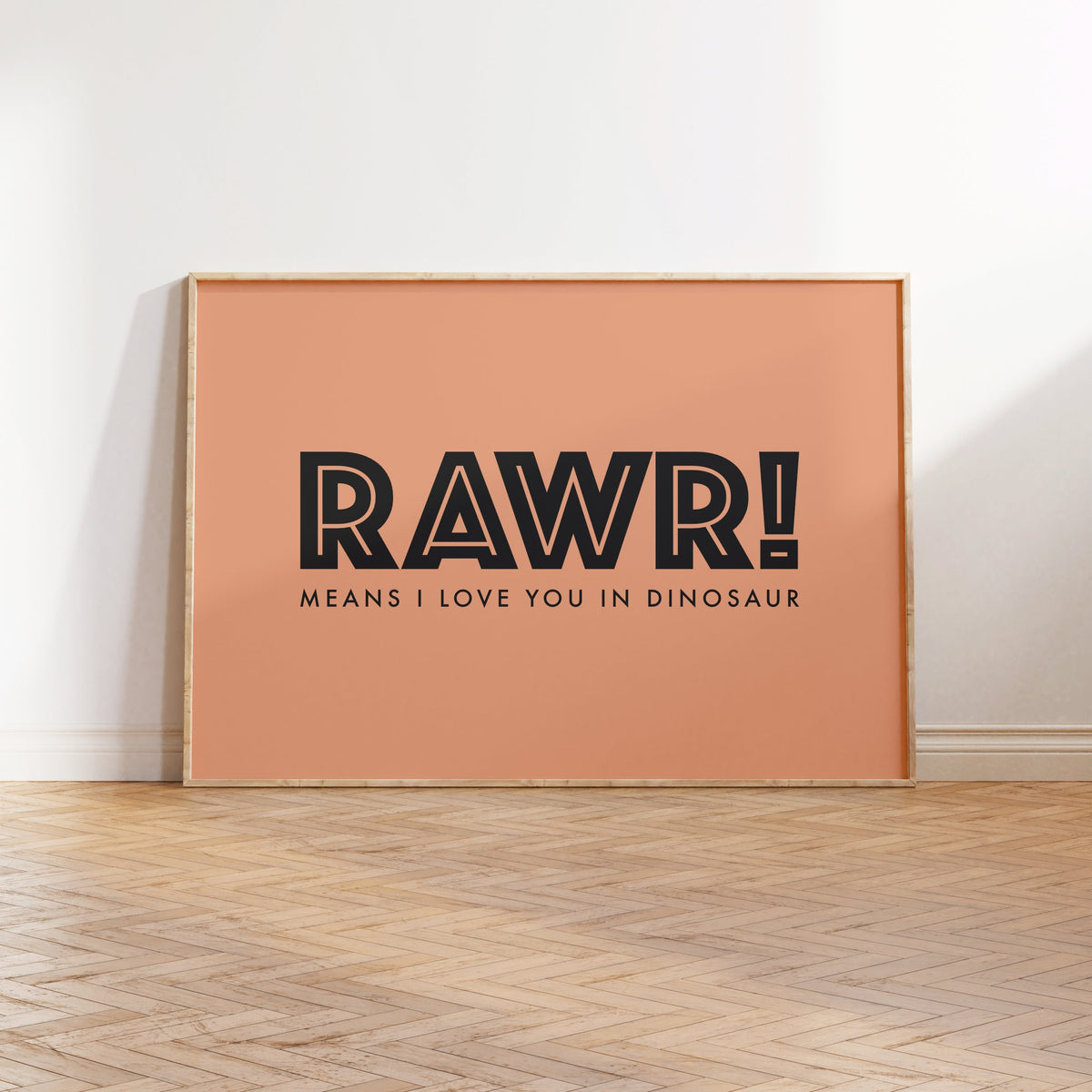 Dinosaur Rawr Typography Print - Nursery and Kids Bedroom - dino wall decor for girls and boys room and playroom, dinosaur print wall art