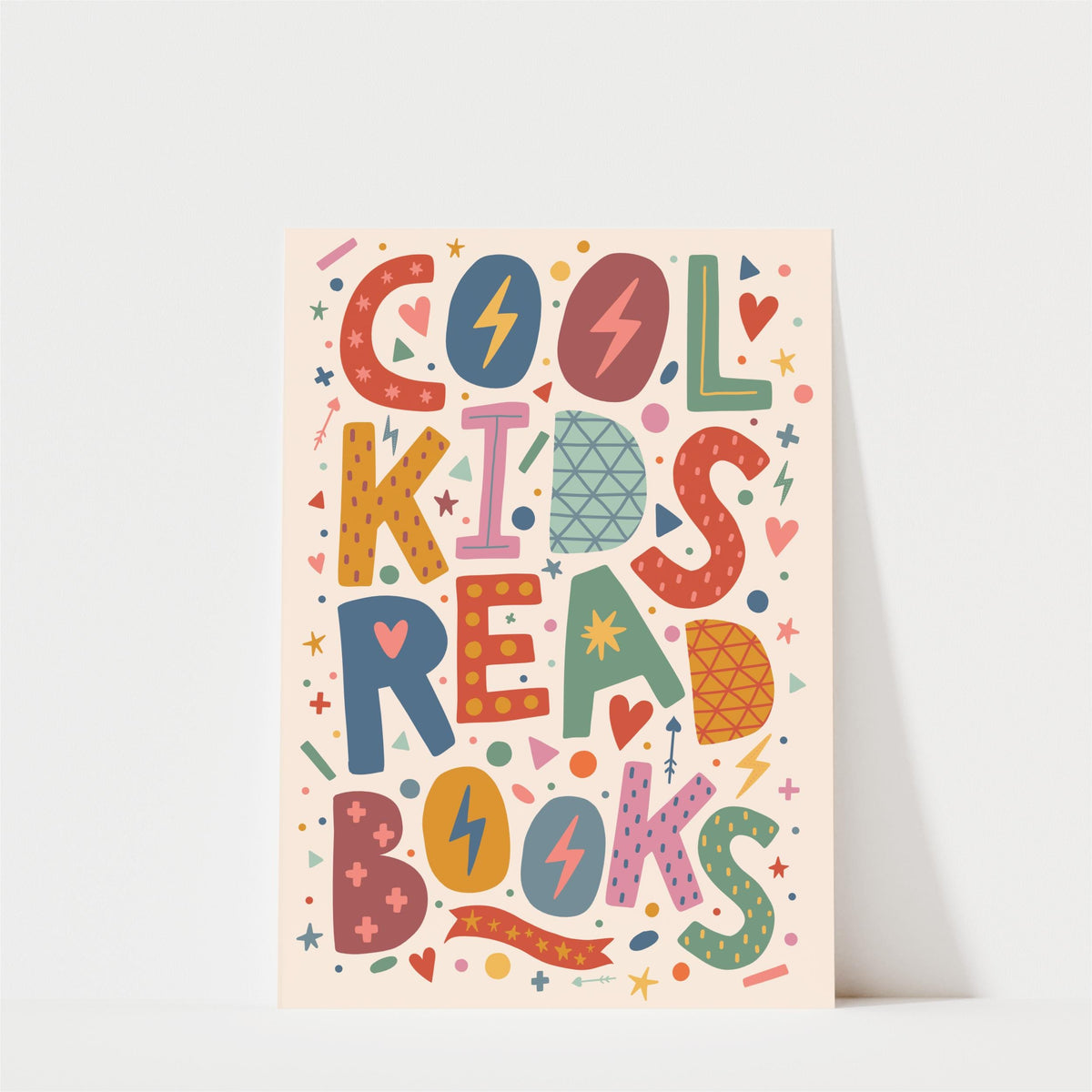 Cool Kids Read Books Print - Children's Bedroom Wall Art