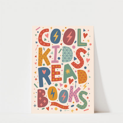 Cool Kids Read Books Print - Children's Bedroom Wall Art