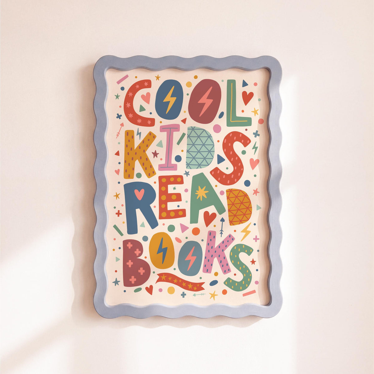 Cool Kids Read Books Print - Children's Bedroom Wall Art