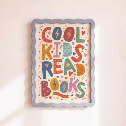 Cool Kids Read Books Print - Children's Bedroom Wall Art