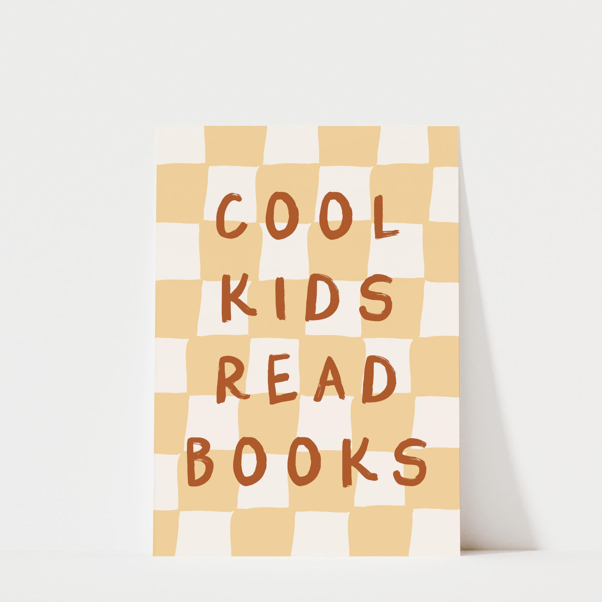 Cool Kids Read Books - Checkerboard Kids Room Wall Art Print