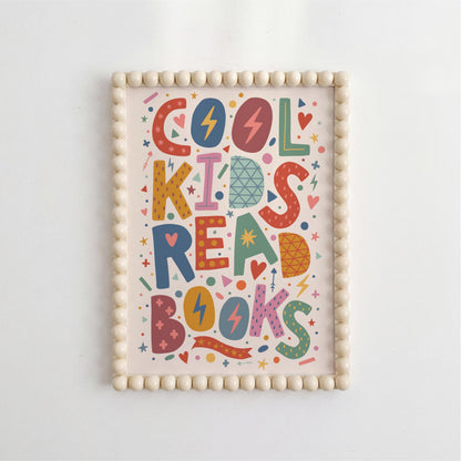 Cool Kids Read Books Print - Children's Bedroom Wall Art
