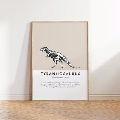 Tyrannosaurus Rex Fact Print | Dino Nursery Decor