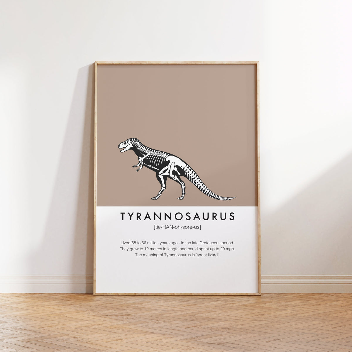 Tyrannosaurus Rex Fact Print | Dino Nursery Decor