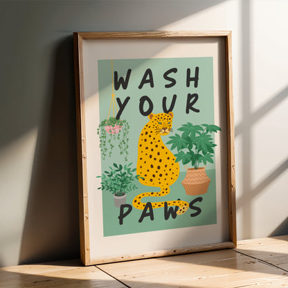 Wash Your Paws - Bathroom Wall Art