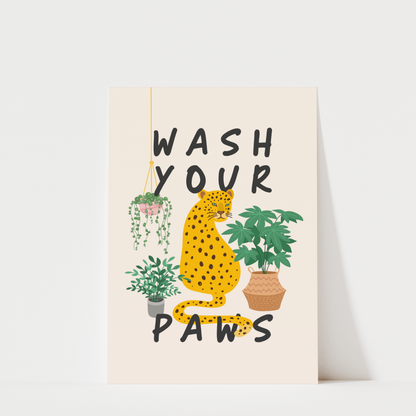 Wash Your Paws - Bathroom Wall Art