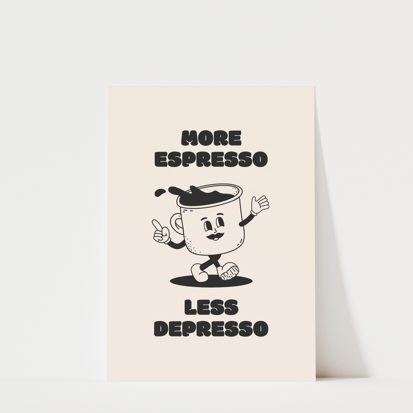 More Espresso Less Depresso - Coffee Wall Art Print