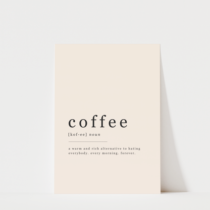 Coffee Definition - Coffee Wall Art Print