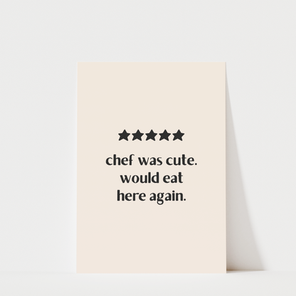 Chef Was Cute – Kitchen Wall Art