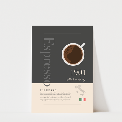 Espresso History - Coffee Wall Art Print