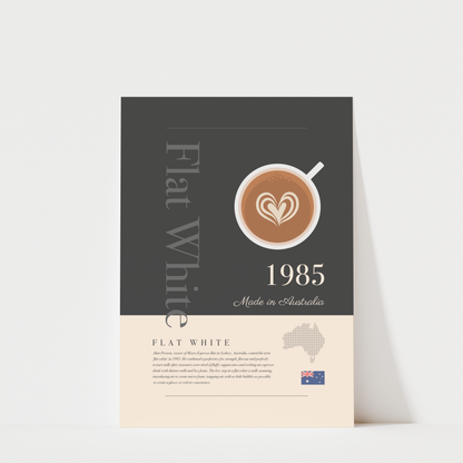 Flat White History - Coffee Wall Art Print