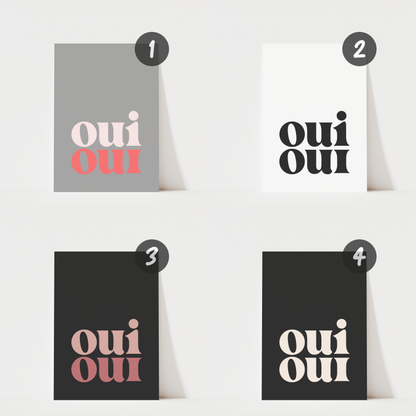 Oui Oui Black - Bathroom Wall Art